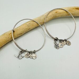 Alex & Ani Bangle Music Note and Dove Bracelet Set